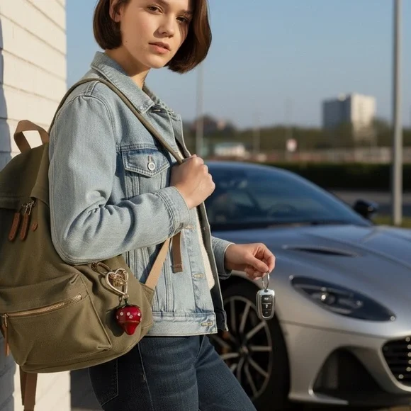 Betsey Johnson Red Strawberry Key Chain - Picture 2 of 16